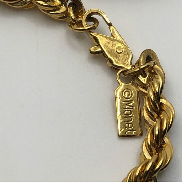 Vtg Monet Gold Plated / Gold Tone Rope Twist Chain 28” - Picture 2 of 3